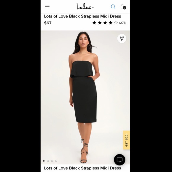 Lulu’s Lots of Love Strapless Midi Dress (black) - Picture 5 of 5